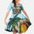 Personalized Aloha Hawaii Skeleton Family Matching Short Sleeve Bodycon Dress and Hawaiian Shirt Tropical Summer Vibe