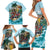 Personalized Aloha Hawaii Skeleton Family Matching Short Sleeve Bodycon Dress and Hawaiian Shirt Tropical Summer Vibe