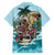 Personalized Aloha Hawaii Skeleton Family Matching Short Sleeve Bodycon Dress and Hawaiian Shirt Tropical Summer Vibe