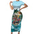 Personalized Aloha Hawaii Skeleton Family Matching Short Sleeve Bodycon Dress and Hawaiian Shirt Tropical Summer Vibe