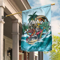 Aloha Hawaii Skeleton Garden Flag Tropical Summer Vibe LT01 House Flag Blue - Polynesian Pride