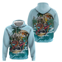 Personalized Aloha Hawaii Skeleton Hoodie Tropical Summer Vibe LT01 - Polynesian Pride