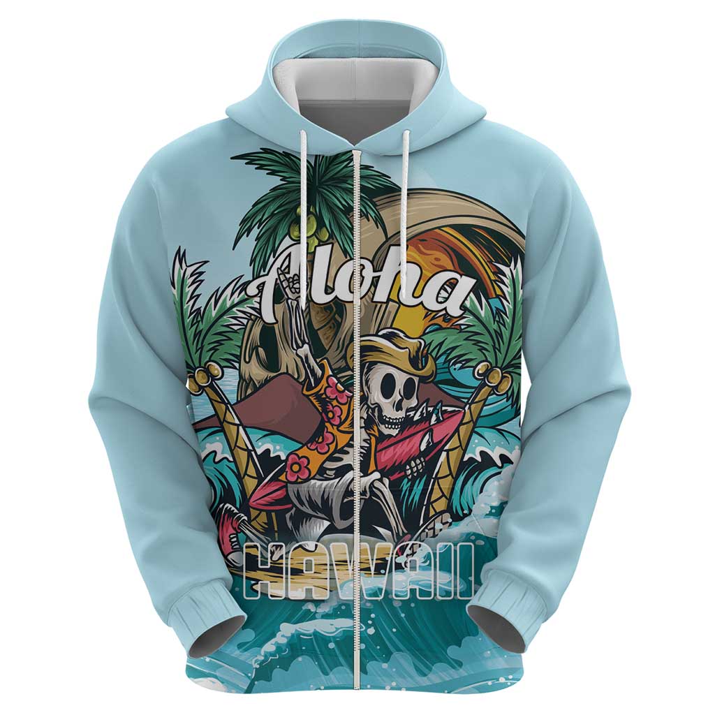 Personalized Aloha Hawaii Skeleton Hoodie Tropical Summer Vibe LT01 - Polynesian Pride