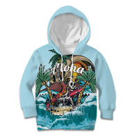 Personalized Aloha Hawaii Skeleton Kid Hoodie Tropical Summer Vibe LT01 Hoodie Blue - Polynesian Pride