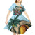 Personalized Aloha Hawaii Skeleton Kid Short Sleeve Dress Tropical Summer Vibe