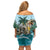 Personalized Aloha Hawaii Skeleton Off Shoulder Short Dress Tropical Summer Vibe