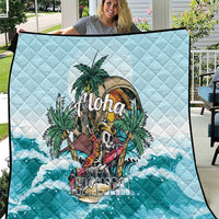 Aloha Hawaii Skeleton Quilt Tropical Summer Vibe LT01 Blue - Polynesian Pride