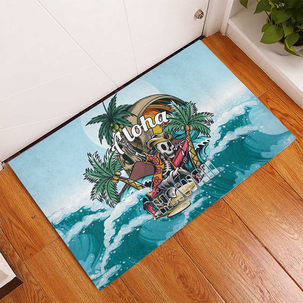 Aloha Hawaii Skeleton Rubber Doormat Tropical Summer Vibe LT01 - Polynesian Pride