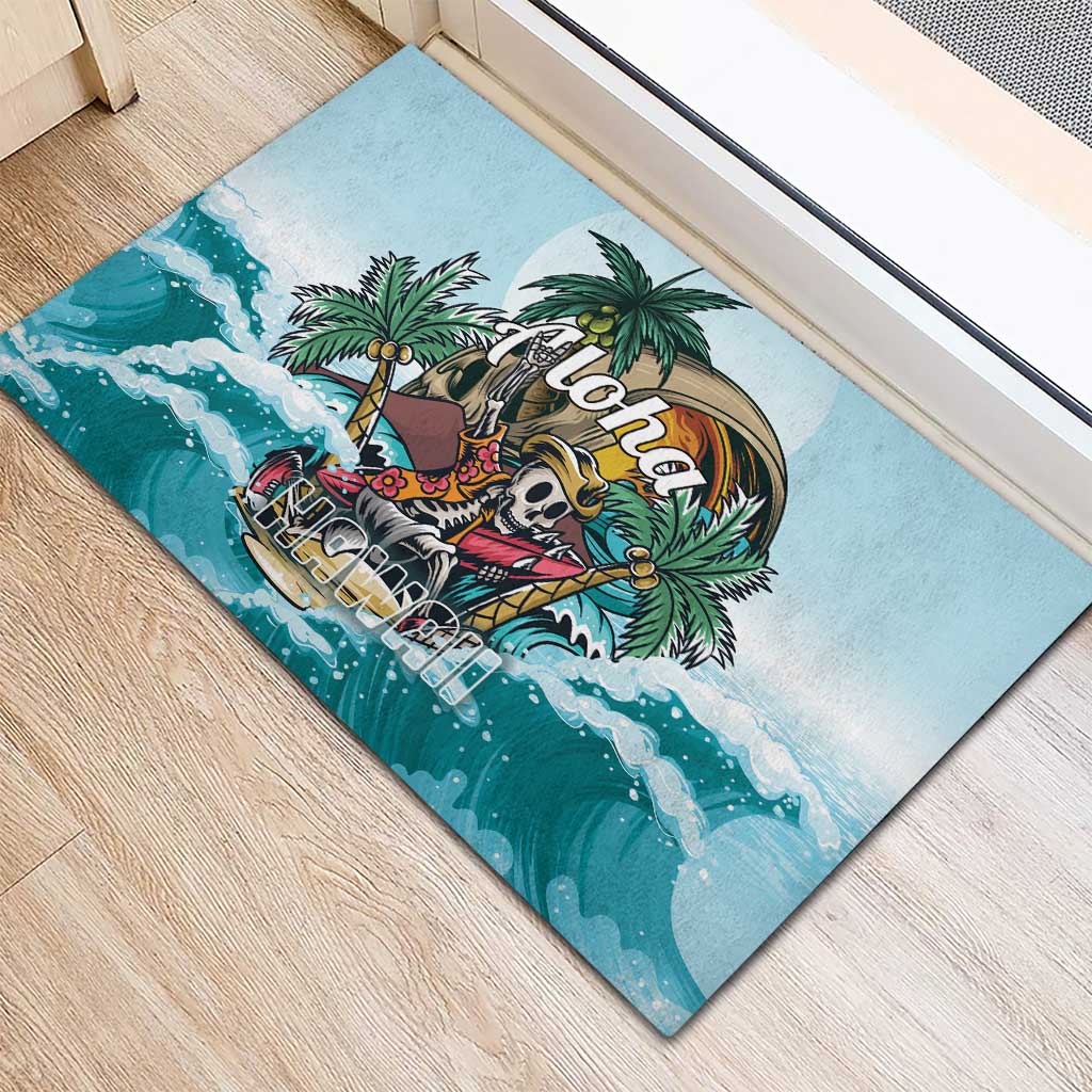 Aloha Hawaii Skeleton Rubber Doormat Tropical Summer Vibe LT01 - Polynesian Pride