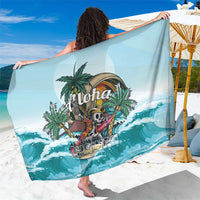 Aloha Hawaii Skeleton Sarong Tropical Summer Vibe LT01 One Size 44 x 66 inches Blue - Polynesian Pride