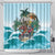 Aloha Hawaii Skeleton Shower Curtain Tropical Summer Vibe