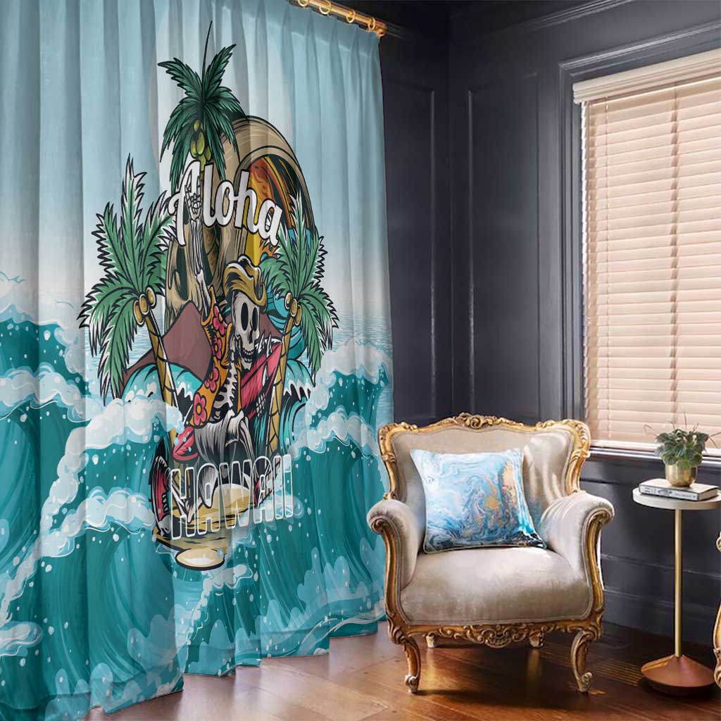 Aloha Hawaii Skeleton Window Curtain Tropical Summer Vibe LT01 - Polynesian Pride