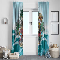Aloha Hawaii Skeleton Window Curtain Tropical Summer Vibe LT01 - Polynesian Pride