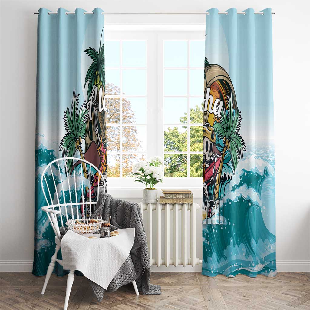 Aloha Hawaii Skeleton Window Curtain Tropical Summer Vibe LT01 - Polynesian Pride