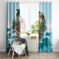 Aloha Hawaii Skeleton Window Curtain Tropical Summer Vibe LT01 - Polynesian Pride