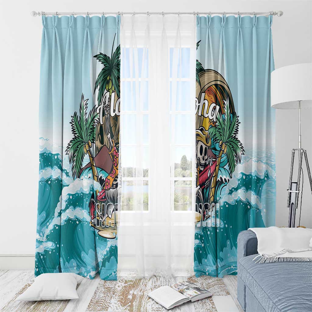 Aloha Hawaii Skeleton Window Curtain Tropical Summer Vibe LT01 - Polynesian Pride