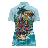 Personalized Aloha Hawaii Skeleton Women Polo Shirt Tropical Summer Vibe LT01 - Polynesian Pride