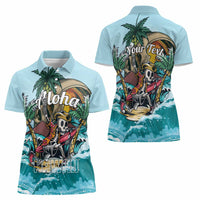 Personalized Aloha Hawaii Skeleton Women Polo Shirt Tropical Summer Vibe LT01 - Polynesian Pride