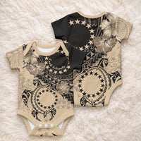 Cook Islands Turtle Baby Onesie Stars and Hibiscus - Beige LT01 - Polynesian Pride