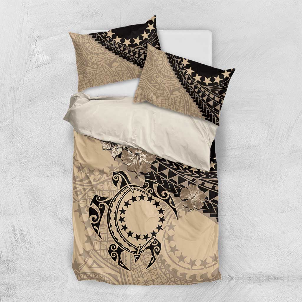 Cook Islands Turtle Bedding Set Stars and Hibiscus - Beige LT01 US Twin 172cm x 218cm Beige - Polynesian Pride