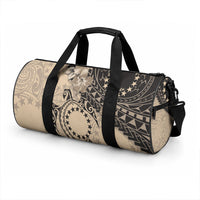 Cook Islands Turtle Duffle Bag Stars and Hibiscus - Beige LT01 - Polynesian Pride