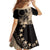 Cook Islands Turtle Family Matching Off Shoulder Maxi Dress and Hawaiian Shirt Stars and Hibiscus - Beige