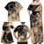 Cook Islands Turtle Family Matching Off Shoulder Maxi Dress and Hawaiian Shirt Stars and Hibiscus - Beige