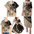 Cook Islands Turtle Family Matching Puletasi and Hawaiian Shirt Stars and Hibiscus - Beige