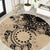 Cook Islands Turtle Round Carpet Stars and Hibiscus - Beige