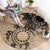 Cook Islands Turtle Round Carpet Stars and Hibiscus - Beige