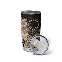Cook Islands Turtle Tumbler Cup Stars and Hibiscus - Beige LT01 - Polynesian Pride