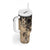 Cook Islands Turtle Tumbler With Handle Stars and Hibiscus - Beige