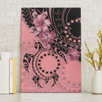 Cook Islands Turtle Canvas Wall Art Stars and Hibiscus - Pink LT01 Without Frame Pink - Polynesian Pride