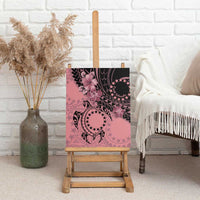 Cook Islands Turtle Canvas Wall Art Stars and Hibiscus - Pink LT01 - Polynesian Pride