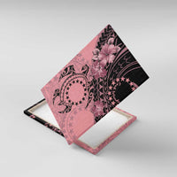 Cook Islands Turtle Canvas Wall Art Stars and Hibiscus - Pink LT01 With Frame Pink - Polynesian Pride