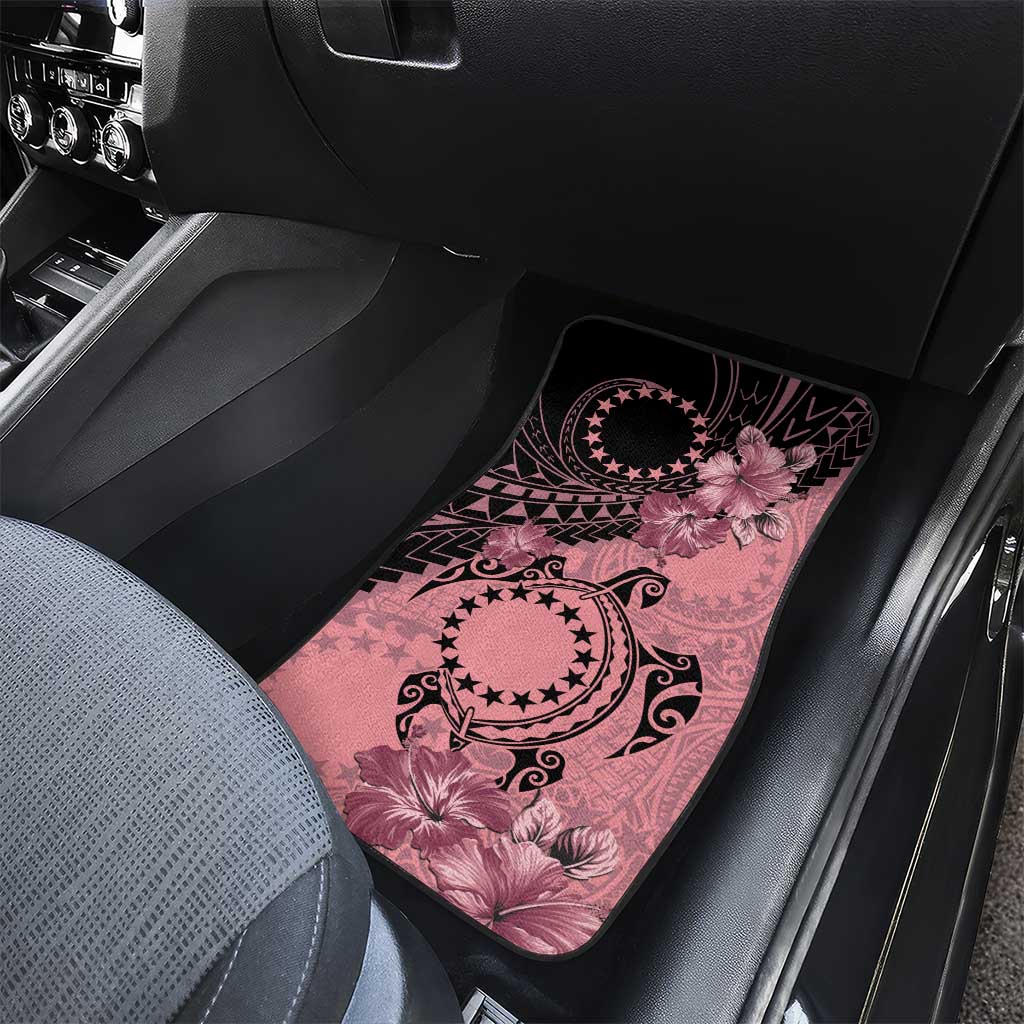 Cook Islands Turtle Car Mats Stars and Hibiscus - Pink LT01 - Polynesian Pride