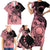 Cook Islands Turtle Family Matching Short Sleeve Bodycon Dress and Hawaiian Shirt Stars and Hibiscus - Pink