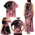 Cook Islands Turtle Family Matching Tank Maxi Dress and Hawaiian Shirt Stars and Hibiscus - Pink