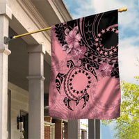 Cook Islands Turtle Garden Flag Stars and Hibiscus - Pink LT01 House Flag Pink - Polynesian Pride