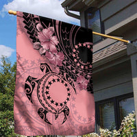 Cook Islands Turtle Garden Flag Stars and Hibiscus - Pink LT01 - Polynesian Pride