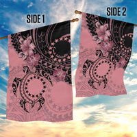 Cook Islands Turtle Garden Flag Stars and Hibiscus - Pink LT01 - Polynesian Pride