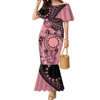 Cook Islands Turtle Mermaid Dress Stars and Hibiscus - Pink LT01 Women Pink - Polynesian Pride