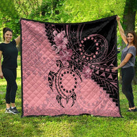 Cook Islands Turtle Quilt Stars and Hibiscus - Pink LT01 - Polynesian Pride