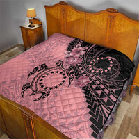 Cook Islands Turtle Quilt Stars and Hibiscus - Pink LT01 - Polynesian Pride