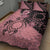 Cook Islands Turtle Quilt Bed Set Stars and Hibiscus - Pink