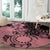 Cook Islands Turtle Round Carpet Stars and Hibiscus - Pink