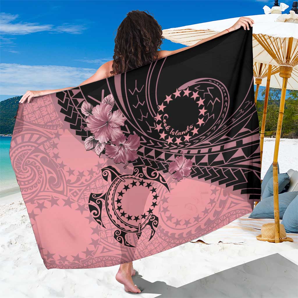 Cook Islands Turtle Sarong Stars and Hibiscus - Pink LT01 One Size 44 x 66 inches Pink - Polynesian Pride