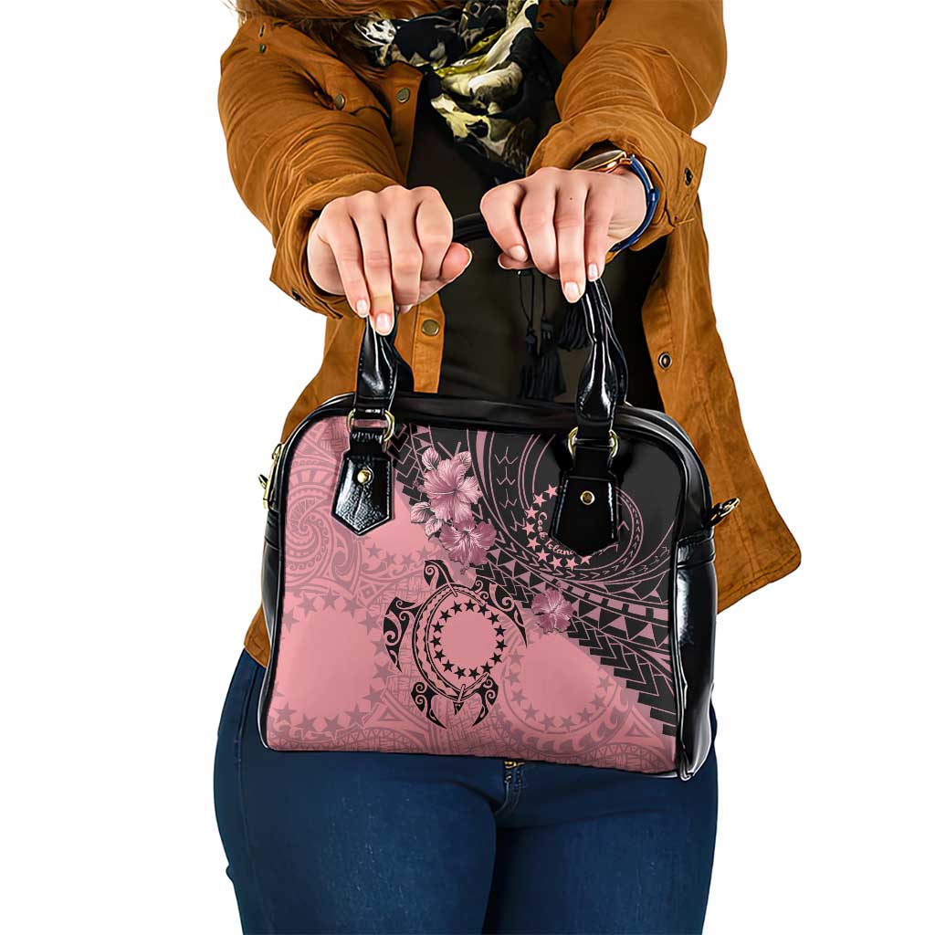 Cook Islands Turtle Shoulder Handbag Stars and Hibiscus - Pink LT01 One Size Pink - Polynesian Pride