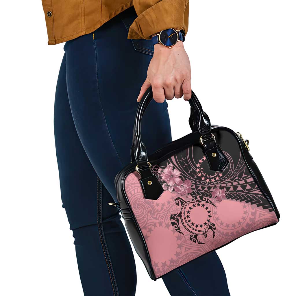 Cook Islands Turtle Shoulder Handbag Stars and Hibiscus - Pink LT01 - Polynesian Pride