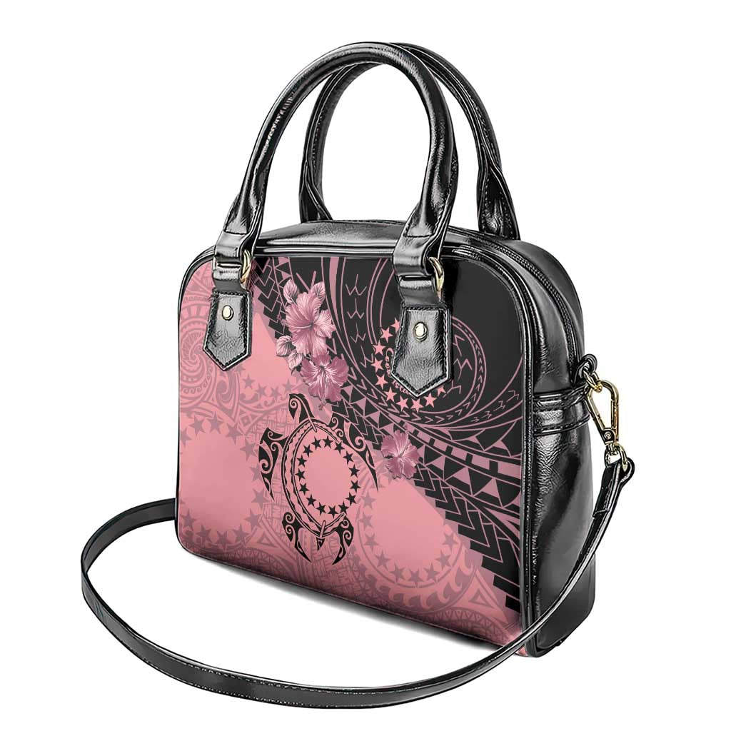 Cook Islands Turtle Shoulder Handbag Stars and Hibiscus - Pink LT01 - Polynesian Pride